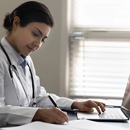 a girl doing marketing of doctors